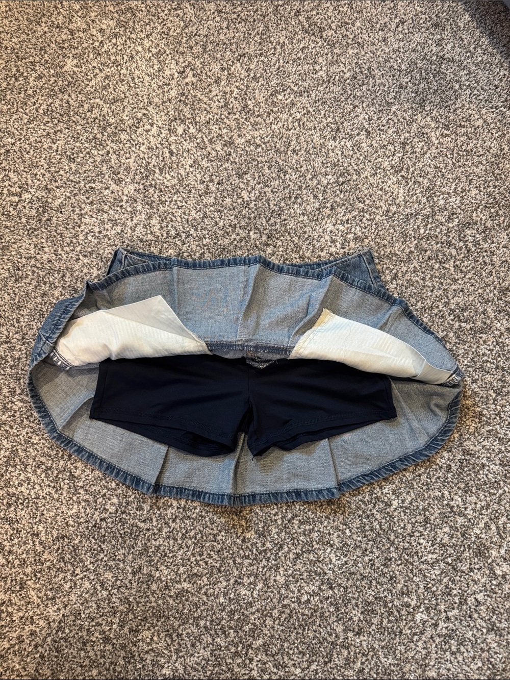 Hollister Denim Pleated Mini Skirt - Blue - Picture 4 of 4